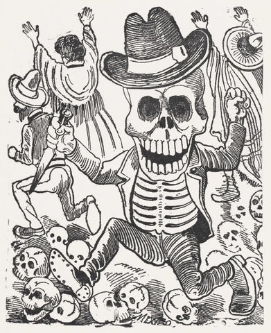 {{ product_title }} Fine Art Print | {{ product_vendor }} Jakero77 Jose Guadalupe Posada - Skeleton with Knife (1900s) - 17" x 22" Fine Art Print Art Print  Jakero77