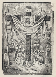 {{ product_title }} Fine Art Print | {{ product_vendor }} Jakero77 Jose Guadalupe Posada - Symbols of the Passion (1890) - 17" x 22" Fine Art Print Art Print  Jakero77
