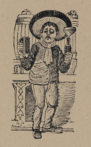 {{ product_title }} Fine Art Print | {{ product_vendor }} Jakero77 Jose Guadalupe Posada - Tequila & Beer Drinker (1900) - 17" x 22" Fine Art Print Art Print  Jakero77