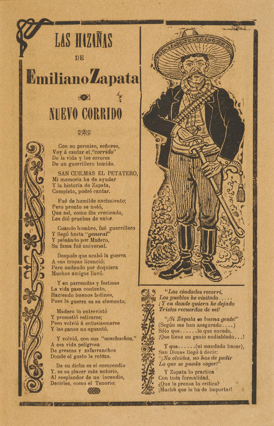 {{ product_title }} Fine Art Print | {{ product_vendor }} Jakero77 Jose Guadalupe Posada - The Exploits of Emiliano Zapata (1900) - 17" x 22" Print Art Print  Jakero77