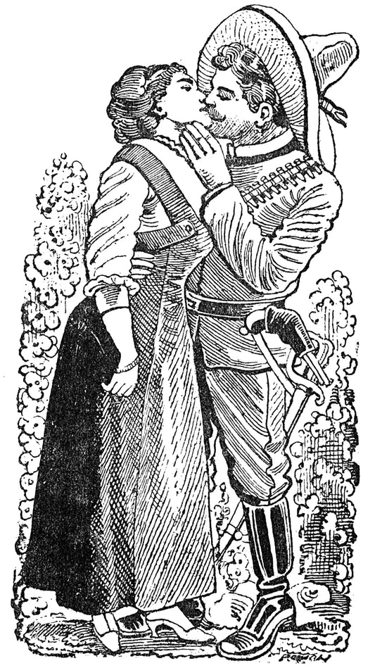 {{ product_title }} Fine Art Print | {{ product_vendor }} Jakero77 José Guadalupe Posada - The Revolutionary Farewell Kiss (1910) - 17" x 22" Print Art Print  Jakero77
