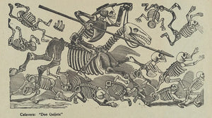 {{ product_title }} Fine Art Print | {{ product_vendor }} Jakero77 Jose Guadalupe Posada - The Skeleton of Don Quixote (1910) - 17" x 22" Art Print Art Print  Jakero77