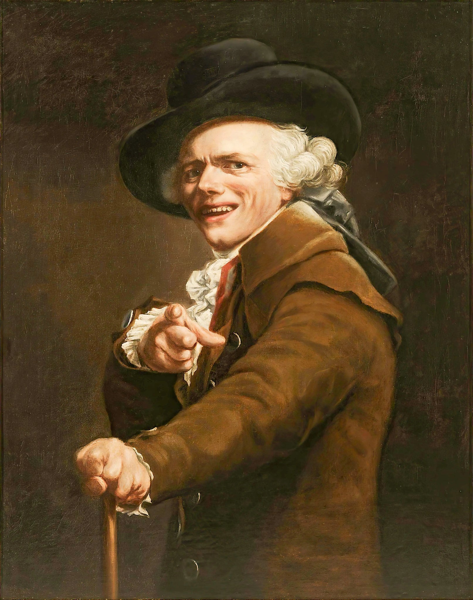 {{ product_title }} Fine Art Print | {{ product_vendor }} Jakero77 Joseph Ducreux - Self-Portrait Mocking Expression (1793) - 17" x 22" Fine Art Print Art Print  Jakero77