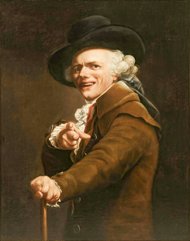 {{ product_title }} Fine Art Print | {{ product_vendor }} Jakero77 Joseph Ducreux - Self-Portrait Mocking Expression (1793) - 17" x 22" Fine Art Print Art Print  Jakero77