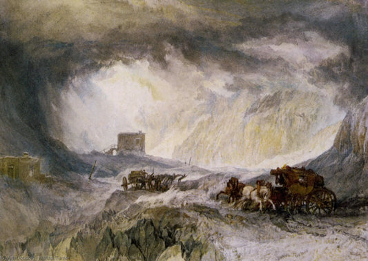 {{ product_title }} Fine Art Print | {{ product_vendor }} Jakero77 Joseph M. W. Turner - Passage of Mount Cenis 1800s - 17" x 22" Fine Art Print Art Print  Jakero77