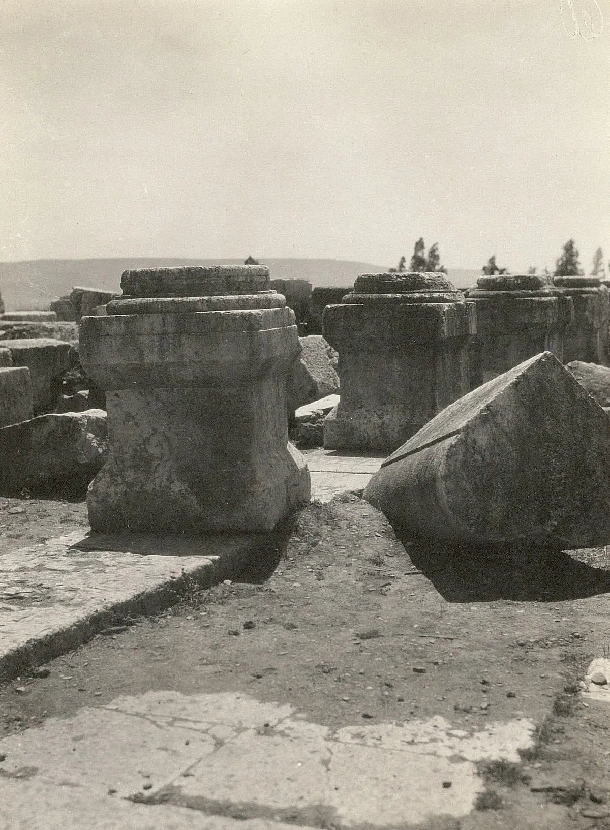 {{ product_title }} Fine Art Print | {{ product_vendor }} Jakero77 Karl Gröber - Israel Capernaum Synagogue Ruins (1926) - 17" x 22" Fine Art Print Art Print  Jakero77
