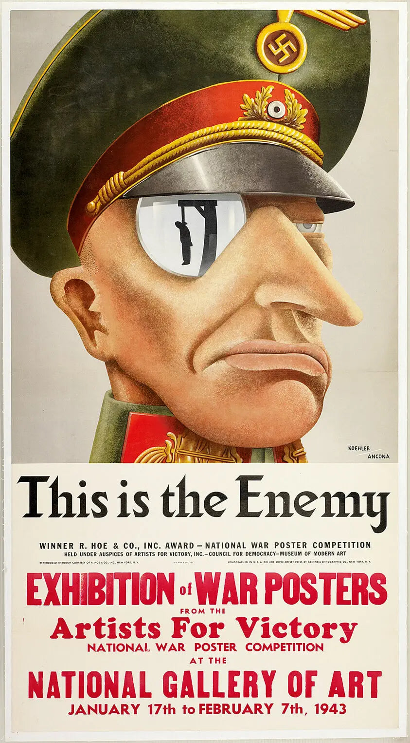 {{ product_title }} Fine Art Print | {{ product_vendor }} Jakero77 Karl Koehler & Victor Ancona - This is the Enemy (1942) WW2 - 17" x 22" Art Print Art Print  Jakero77