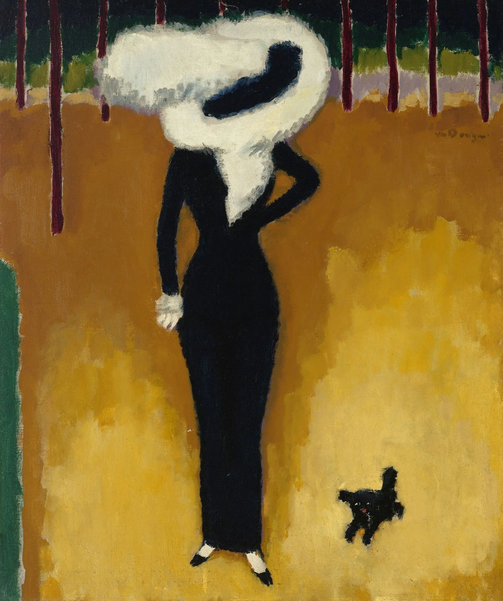 {{ product_title }} Fine Art Print | {{ product_vendor }} Jakero77 Kees van Dongen - Parisian Lady, 1910 (La Dame au Chien) Signed - 17"x22" Print Art Print  Jakero77