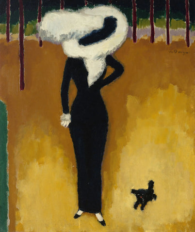 {{ product_title }} Fine Art Print | {{ product_vendor }} Jakero77 Kees van Dongen - Parisian Lady, 1910 (La Dame au Chien) Signed - 17"x22" Print Art Print  Jakero77