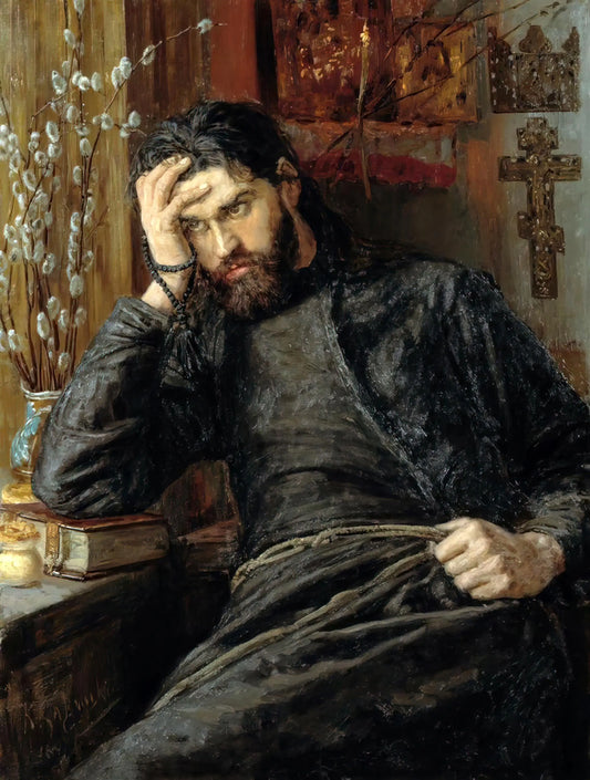{{ product_title }} Fine Art Print | {{ product_vendor }} Jakero77 Konstantin Apollonovich Savitsky - The Monk (1897) Signed - 17"x22" Fine Art Print Art Print  Jakero77