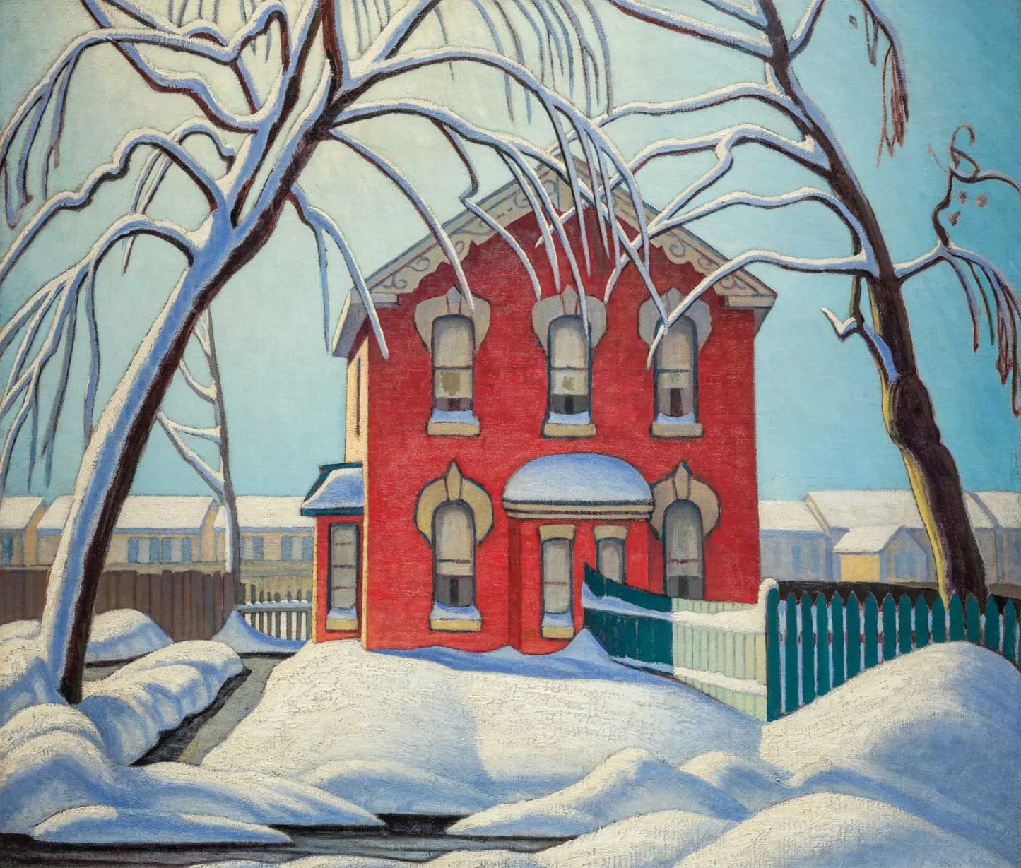{{ product_title }} Fine Art Print | {{ product_vendor }} Jakero77 Lawren Harris - The Red House in Winter (1930) - 17" x 22" Fine Art Print Art Print  Jakero77