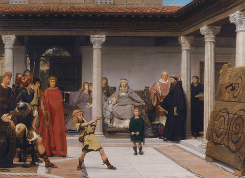 {{ product_title }} Fine Art Print | {{ product_vendor }} Jakero77 Lawrence Alma Tadema - Education of the Children of Clovis (1861) Signed - 17"x22" Fine Art Print Art Print  Jakero77