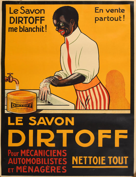 {{ product_title }} Fine Art Print | {{ product_vendor }} Jakero77 Le Savon Dirtoff me Blanchit Vintage Black Advertising 1940s - 17"x22" Art Print Art Print  Jakero77