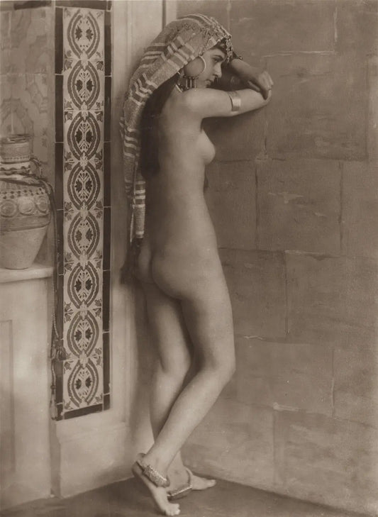 {{ product_title }} Fine Art Print | {{ product_vendor }} Jakero77 Lehnert & Landrock - Vintage Nude Tunisian Female (circa 1910) - 17" x 22" Print Art Print  Jakero77