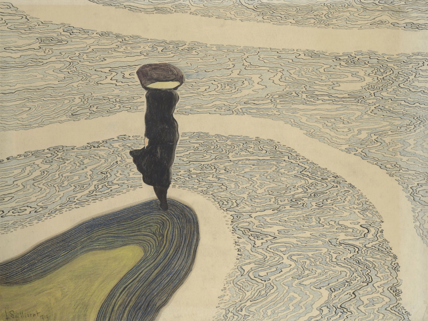 {{ product_title }} Fine Art Print | {{ product_vendor }} Jakero77 Léon Spilliaert - Woman at the Shoreline (1910) - 17" x 22" Fine Art Print Art Print  Jakero77