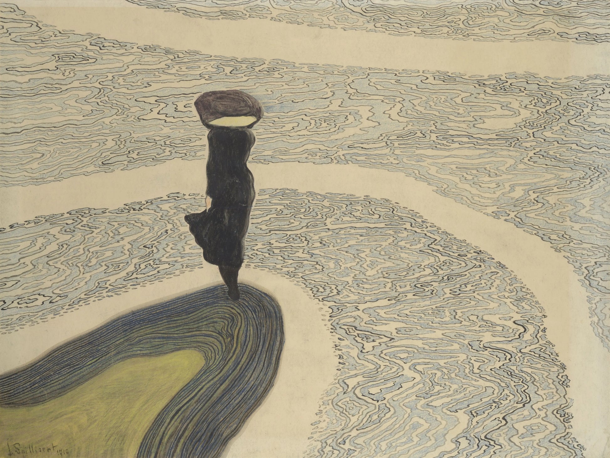 {{ product_title }} Fine Art Print | {{ product_vendor }} Jakero77 Léon Spilliaert - Woman at the Shoreline (1910) - 17" x 22" Fine Art Print Art Print  Jakero77