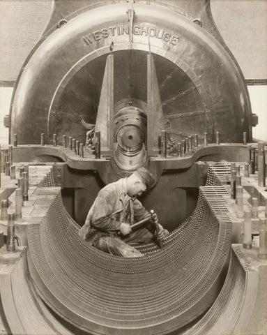 {{ product_title }} Fine Art Print | {{ product_vendor }} Jakero77 Lewis W. Hine - Heart of the Turbine (1930) Westinghouse - 17" x 22" Art Print Art Print  Jakero77