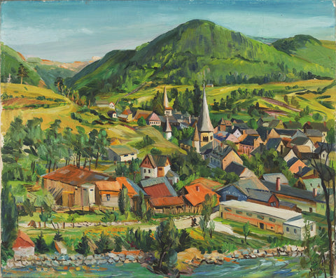 {{ product_title }} Fine Art Print | {{ product_vendor }} Jakero77 Loïs Mailou Jones - Arreau, Hautes-Pyrénées 1949 Signed - 17"x22" Fine Art Print Art Print  Jakero77