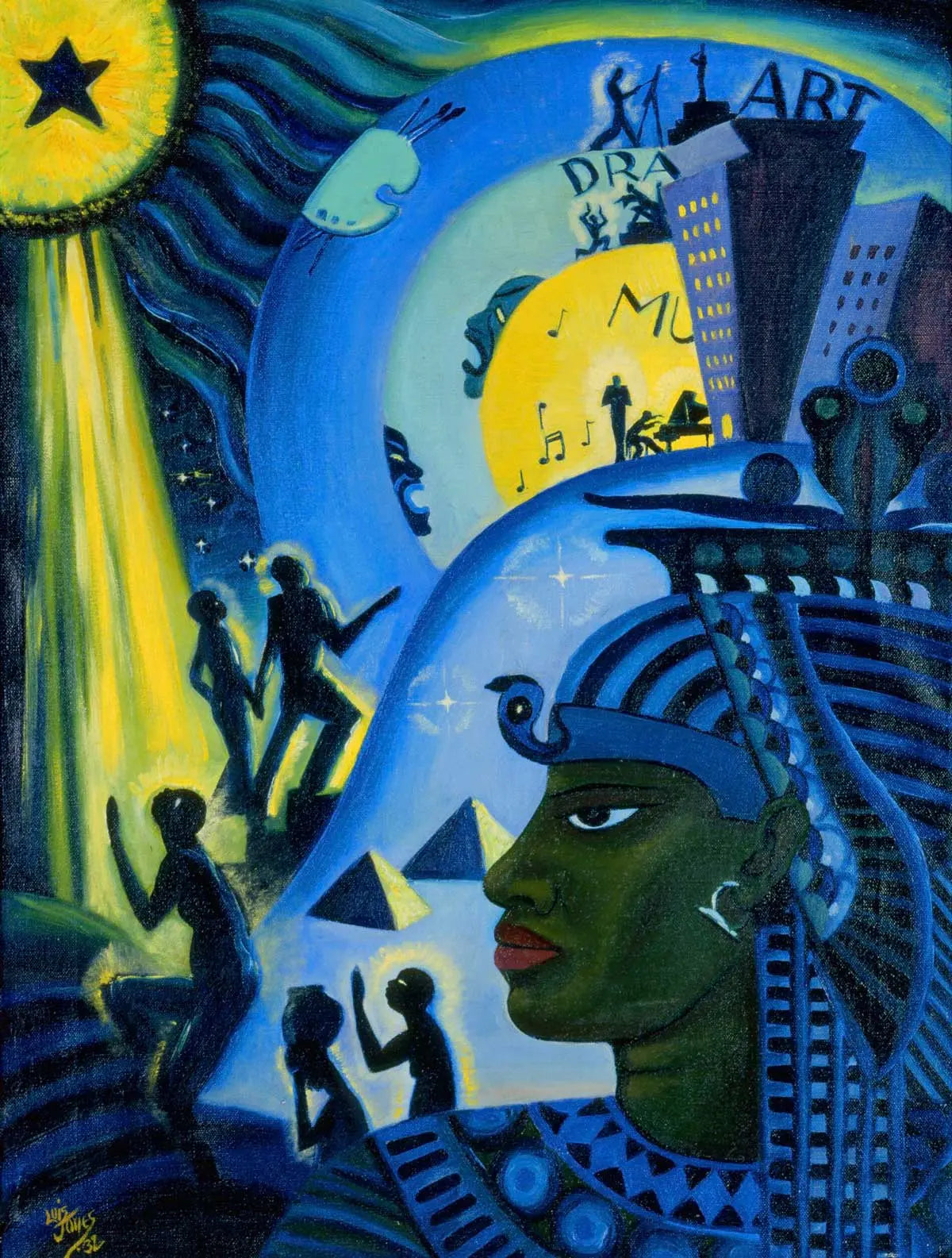 {{ product_title }} Fine Art Print | {{ product_vendor }} Jakero77 Lois Mailou Jones - The Ascent of Ethiopia (1932) Signed - 17" x 22" Fine Art Print Art Print  Jakero77