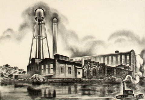 {{ product_title }} Fine Art Print | {{ product_vendor }} Jakero77 Louis Lozowick - Konmar Products, Bayonne, New Jersey (1937) - 17" x 22" Art Print Art Print  Jakero77