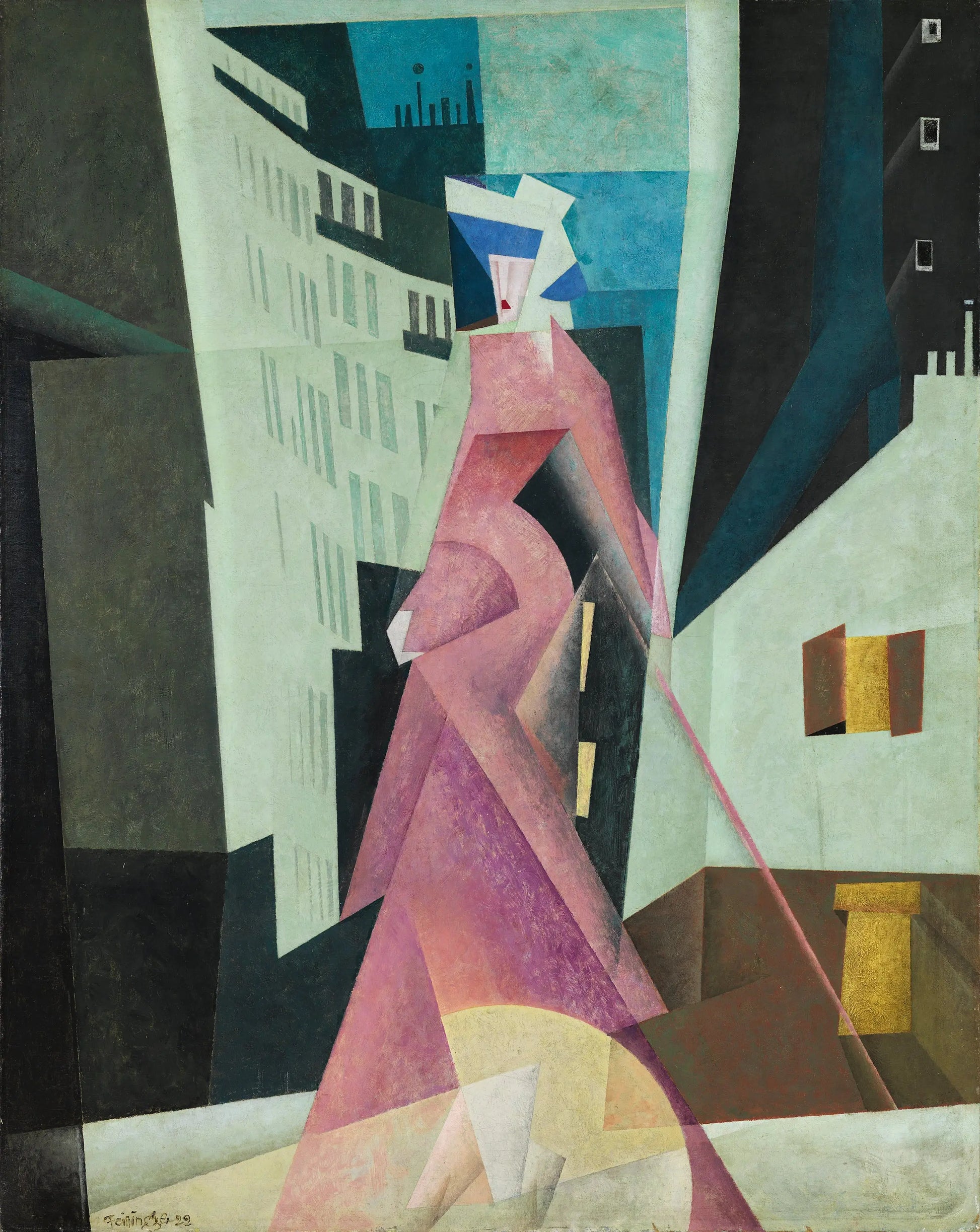 {{ product_title }} Fine Art Print | {{ product_vendor }} Jakero77 Lyonel Feininger - The Lady in Mauve (1922) Signed - 17" x 22" Fine Art Print Art Print  Jakero77