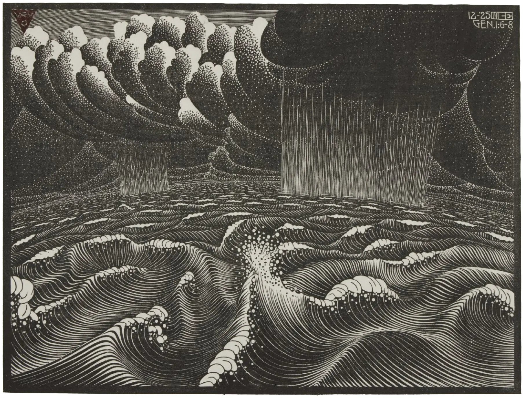 {{ product_title }} Fine Art Print | {{ product_vendor }} Jakero77 M. C. Escher - The Second Day of the Creation (1925) - 17" x 22" Fine Art Print Art Print  Jakero77