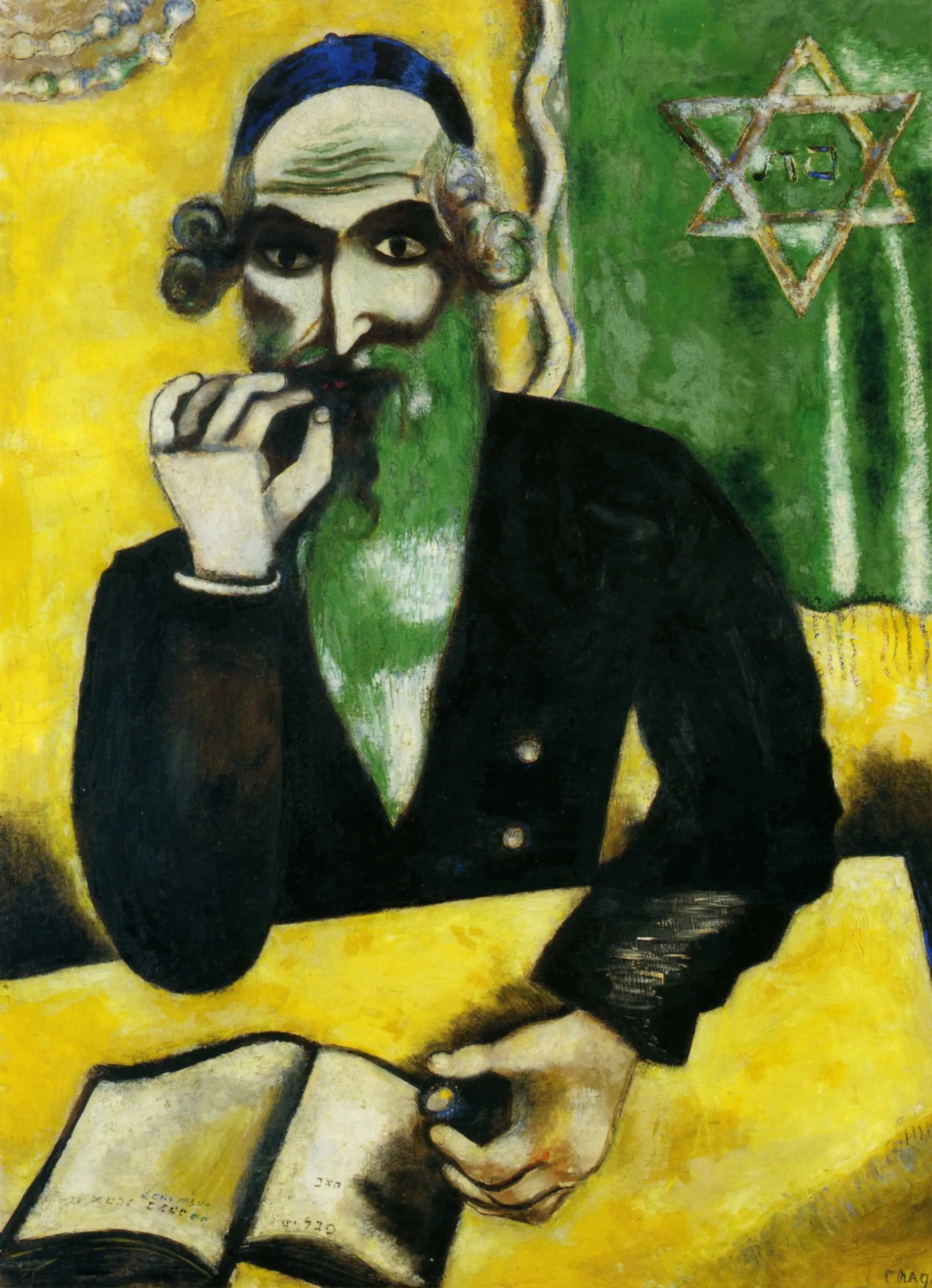 {{ product_title }} Fine Art Print | {{ product_vendor }} Jakero77 Marc Chagall - The Rabbi, Jewish Artwork (1912) Signed - 17" x 22" Fine Art Print Art Print  Jakero77