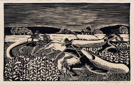 {{ product_title }} Fine Art Print | {{ product_vendor }} Jakero77 Margaret Burroughs - Cotton Pickers in Texas (1954) Signed - 17" x 22" Art Print Art Print  Jakero77