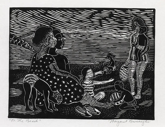 {{ product_title }} Fine Art Print | {{ product_vendor }} Jakero77 Margaret Burroughs - On The Beach (1957) Signed - 17" x 22" Fine Art Print Art Print  Jakero77