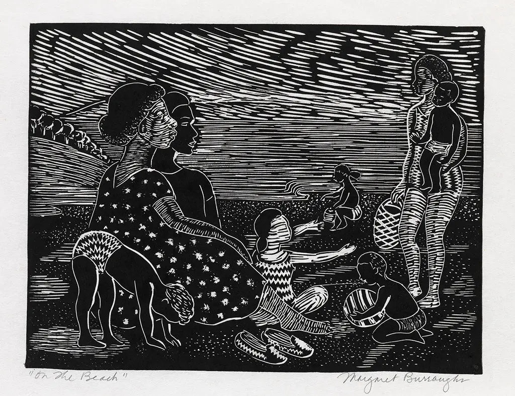 {{ product_title }} Fine Art Print | {{ product_vendor }} Jakero77 Margaret Burroughs - On The Beach (1957) Signed - 17" x 22" Fine Art Print Art Print  Jakero77