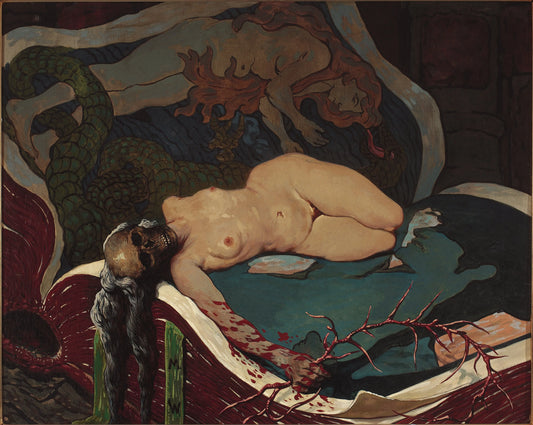 {{ product_title }} Fine Art Print | {{ product_vendor }} Jakero77 Marian Wawrzeniecki - Old Truth Lies in Books (1910) Nude - 17" x 22" Art Print Art Print  Jakero77