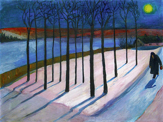 {{ product_title }} Fine Art Print | {{ product_vendor }} Jakero77 Marianne von Werefkin - Moonlit Winter Walk (1910) - 17" x 22" Fine Art Print Art Print  Jakero77