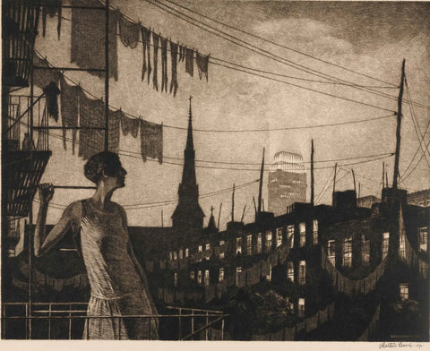{{ product_title }} Fine Art Print | {{ product_vendor }} Jakero77 Martin Lewis - Glow of the City, New York (1929) Signed - 17"x22" Fine Art Print Art Print  Jakero77