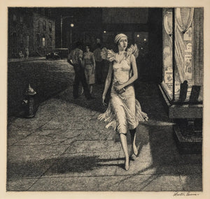 {{ product_title }} Fine Art Print | {{ product_vendor }} Jakero77 Martin Lewis - Night in New York (1926) Signed - 17" x 22" Fine Art Print Art Print  Jakero77