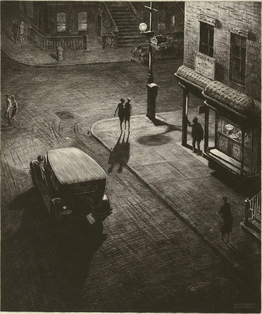 {{ product_title }} Fine Art Print | {{ product_vendor }} Jakero77 Martin Lewis - Speakeasy Corner (1928) New York City - 17" x 22" Fine Art Print Art Print  Jakero77