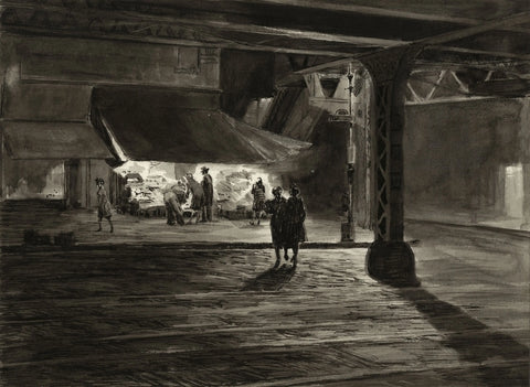 {{ product_title }} Fine Art Print | {{ product_vendor }} Jakero77 Martin Lewis - Yorkville Night Study (1947) - 17" x 22" Fine Art Print Art Print  Jakero77