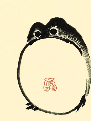 {{ product_title }} Fine Art Print | {{ product_vendor }} Jakero77 Matsumoto Hoji - Sad Frog Toad (1814) Japanese Woodblock - 17" x 22" Art Print Art Print  Jakero77