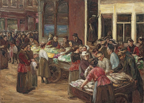{{ product_title }} Fine Art Print | {{ product_vendor }} Jakero77 Max Liebermann - Judengasse in Amsterdam (1909) Signed -17" x 22" Fine Art Print Art Print  Jakero77