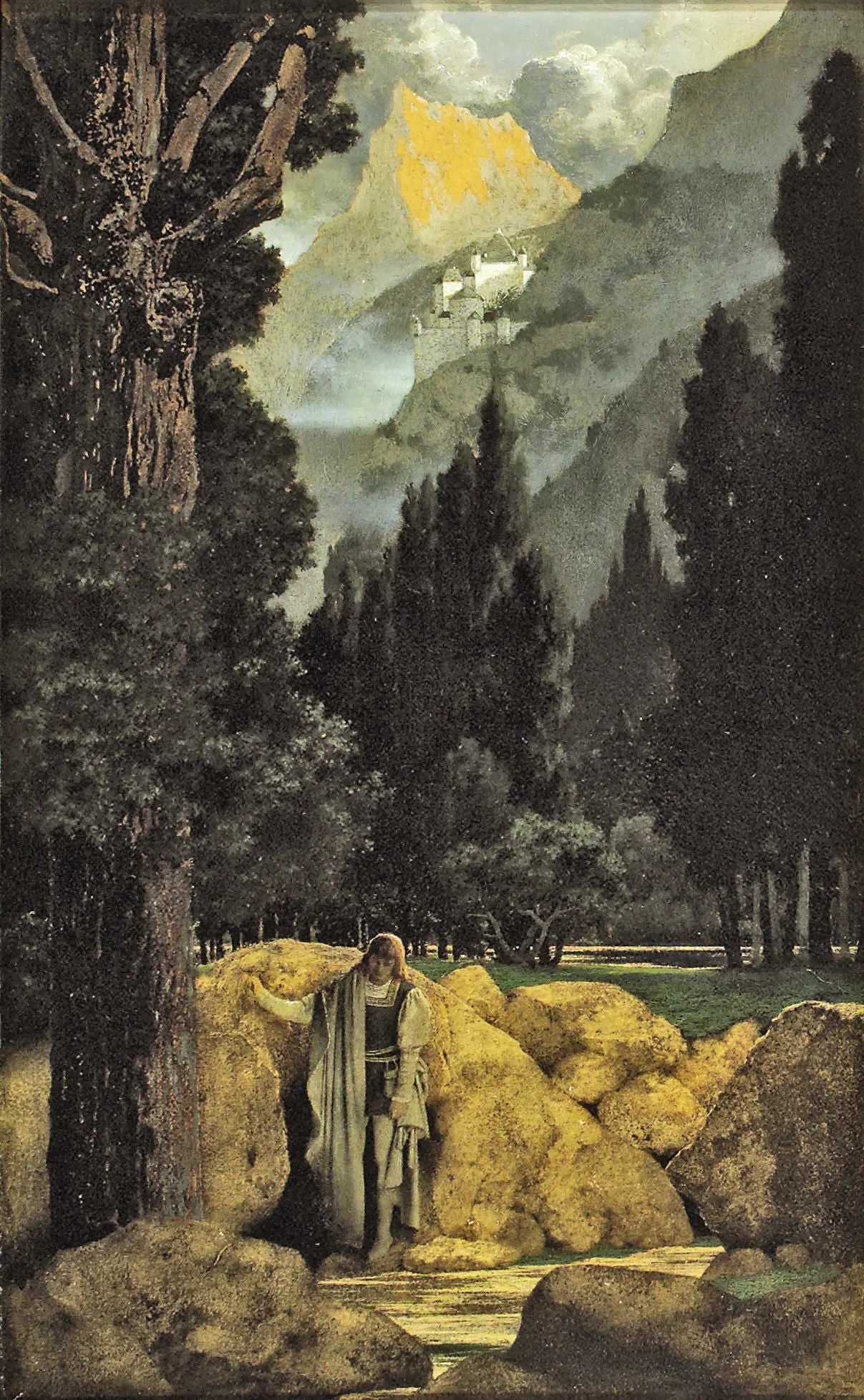 {{ product_title }} Fine Art Print | {{ product_vendor }} Jakero77 Maxfield Parrish - Poet's Dream (1901) - 17" x 22" Fine Art Print Art Print  Jakero77
