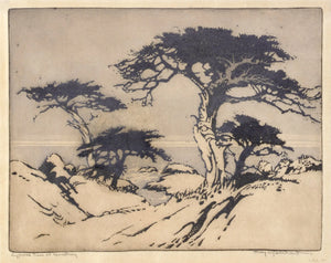 {{ product_title }} Fine Art Print | {{ product_vendor }} Jakero77 May Gearhart - Cypress Trees at Monterey (1935) - 17" x 22" Fine Art Print Art Print  Jakero77