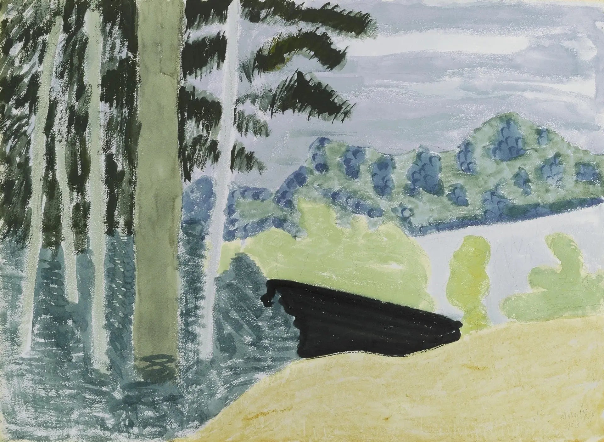 {{ product_title }} Fine Art Print | {{ product_vendor }} Jakero77 Milton Avery - Lakeside Trees (1953) Signed & Dated - 17" x 22" Fine Art Print Art Print  Jakero77