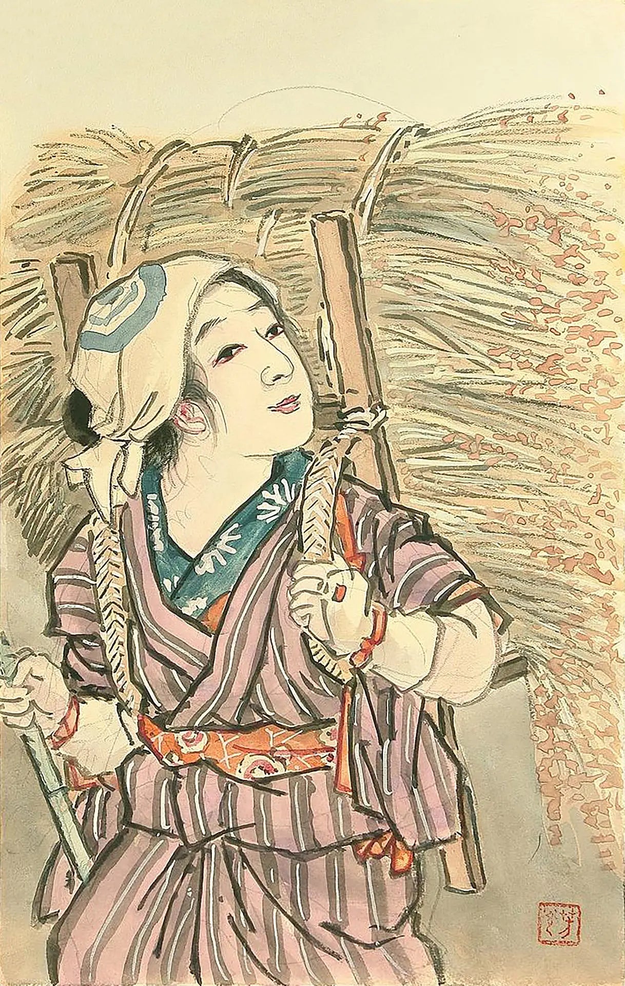 {{ product_title }} Fine Art Print | {{ product_vendor }} Jakero77 Nomura Yoshimitsu - Farm Girl (1930s) - 17" x 22" Fine Art Print Art Print  Jakero77