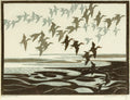 {{ product_title }} Fine Art Print | {{ product_vendor }} Jakero77 Norbertine Bresslern-Roth - Ducks in Flight (1927) Signed - 17"x22" Fine Art Print Art Print  Jakero77