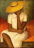 {{ product_title }} Fine Art Print | {{ product_vendor }} Jakero77 Norman Lewis - Girl with Yellow Hat (1936) Signed - 17" x 22" Fine Art Print Art Print  Jakero77