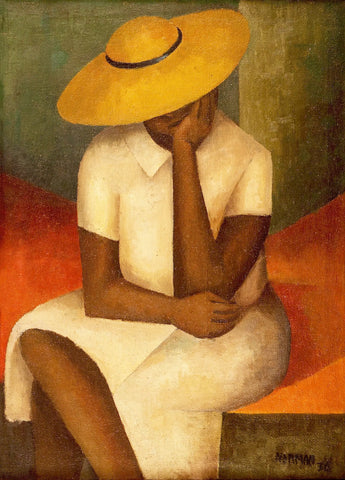 {{ product_title }} Fine Art Print | {{ product_vendor }} Jakero77 Norman Lewis - Girl with Yellow Hat (1936) Signed - 17" x 22" Fine Art Print Art Print  Jakero77