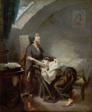 {{ product_title }} Fine Art Print | {{ product_vendor }} Jakero77 Octave Tassaert - An Unfortunate Family (1852) Signed - 17" x 22" Fine Art Print Art Print  Jakero77