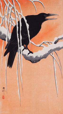 {{ product_title }} Fine Art Print | {{ product_vendor }} Jakero77 Ohara Koson - Raven on a Snowy Branch (circa 1910) - 17" x 22" Fine Art Print Art Print  Jakero77