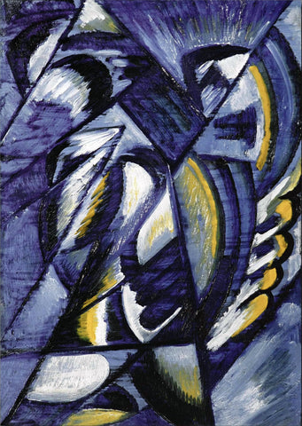 {{ product_title }} Fine Art Print | {{ product_vendor }} Jakero77 Olga Rozanova - Blue on Tin (1913) - 17" x 22" Fine Art Print Art Print  Jakero77