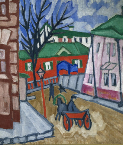 {{ product_title }} Fine Art Print | {{ product_vendor }} Jakero77 Olga Rozanova - Cabby (1910) Russian Landscape - 17" x 22" Fine Art Print Art Print  Jakero77