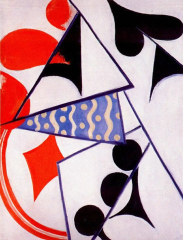 {{ product_title }} Fine Art Print | {{ product_vendor }} Jakero77 Olga Rozanova - Four Aces Simulataneous Composition (1915-16) - 17" x 22" Print Art Print  Jakero77
